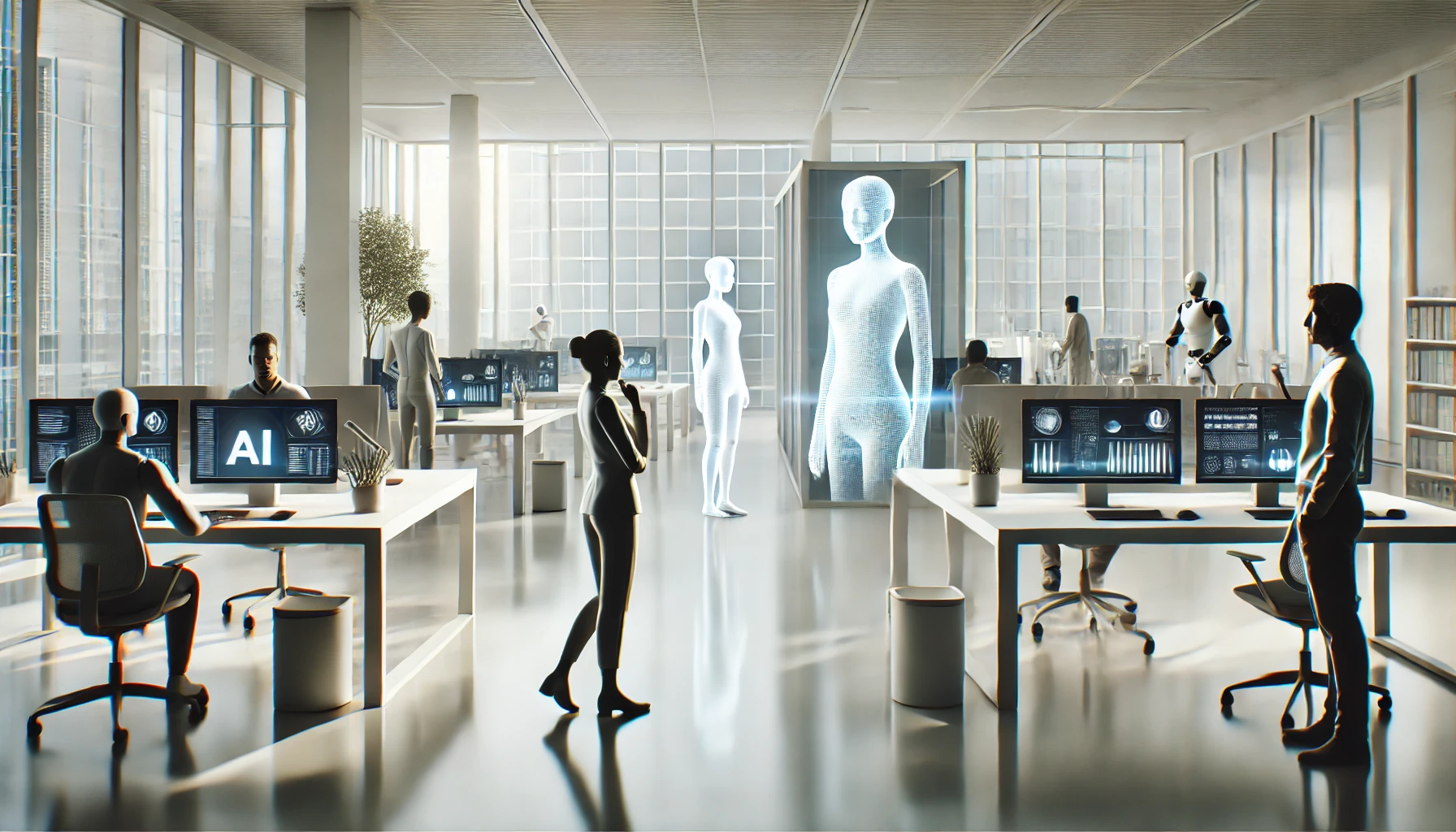 Empresa moderna apoyada por inteligencia artificial